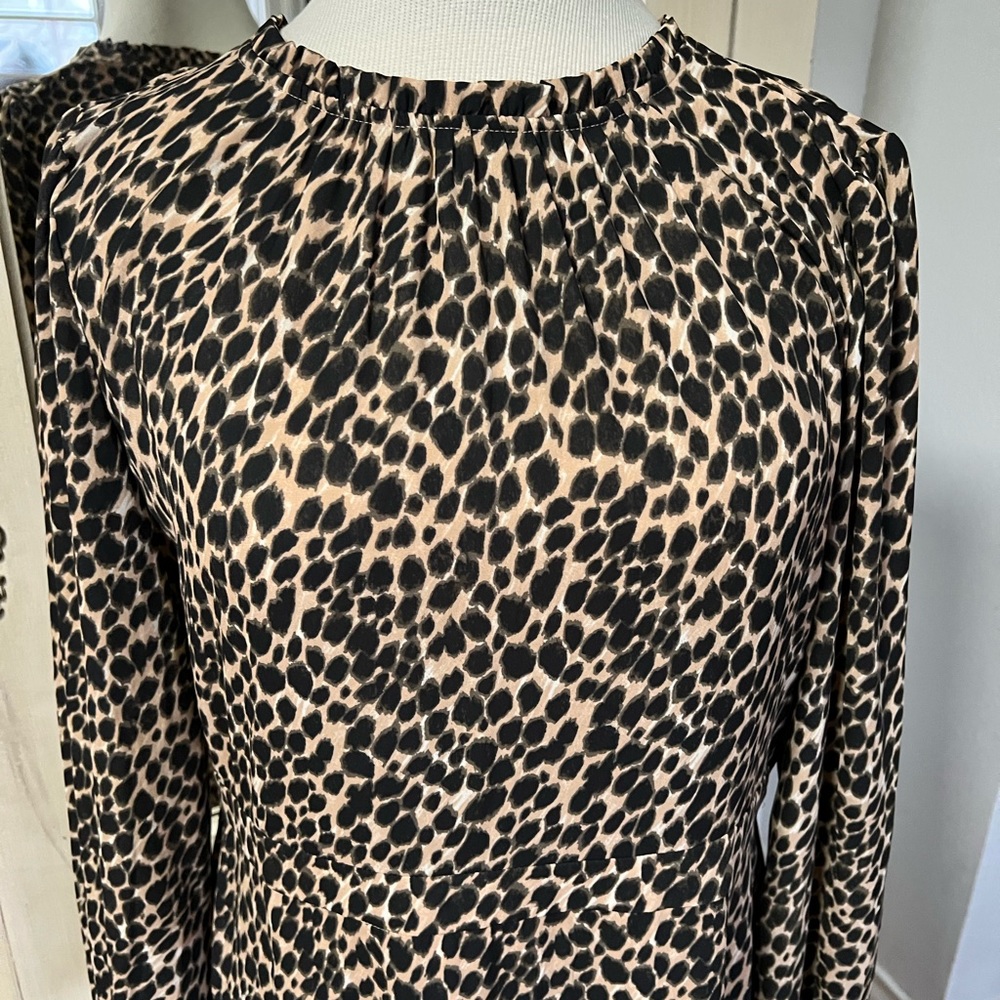 J Crew leopard print midi dress